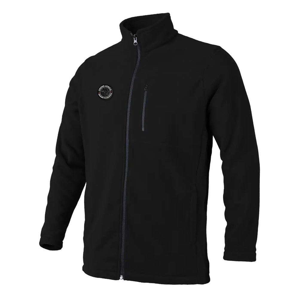 Sniper Mens Warm Fleece Zipper Top Jacket In Black