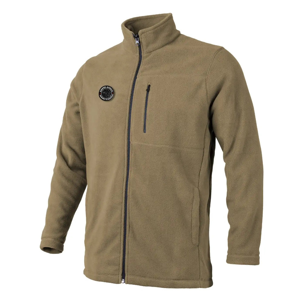 Sniper Mens Warm Fleece Zipper Top Jacket In Coyote