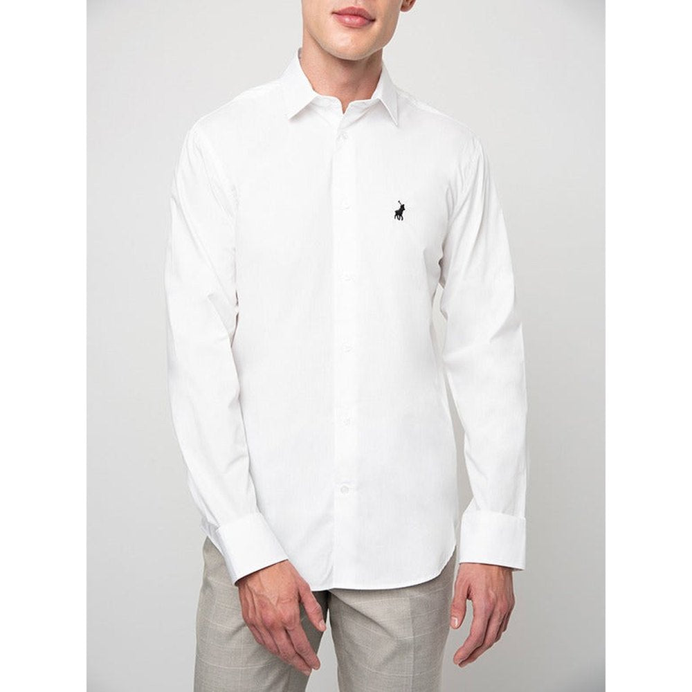Polo Mens Christian Slim Fit Long Sleeve Shirt In White