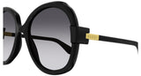 Gucci Womens Round Oversised Sunglasses In Black