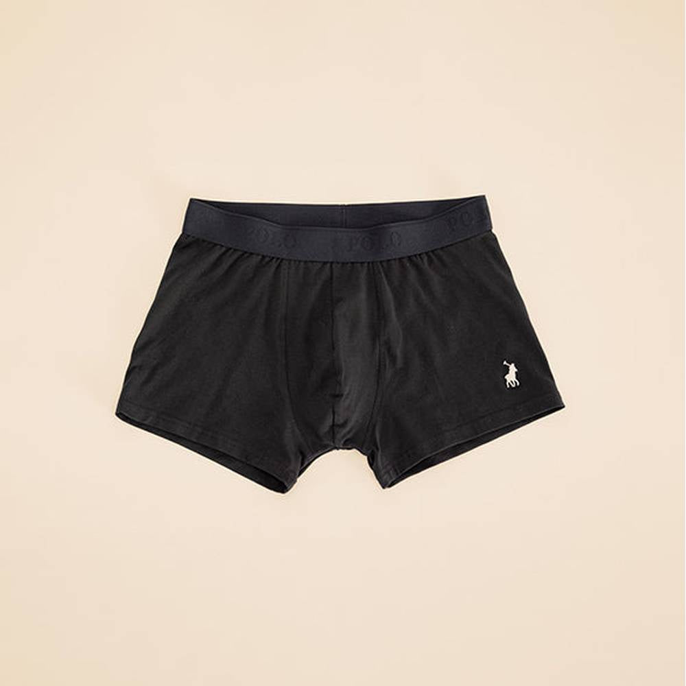 Polo Mens Plain Knite Boxer In Black