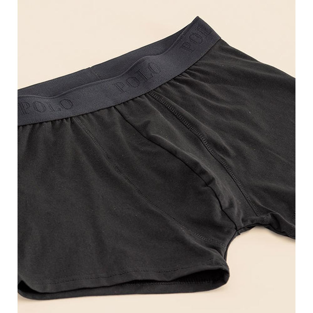 Polo Mens Plain Knite Boxer In Black