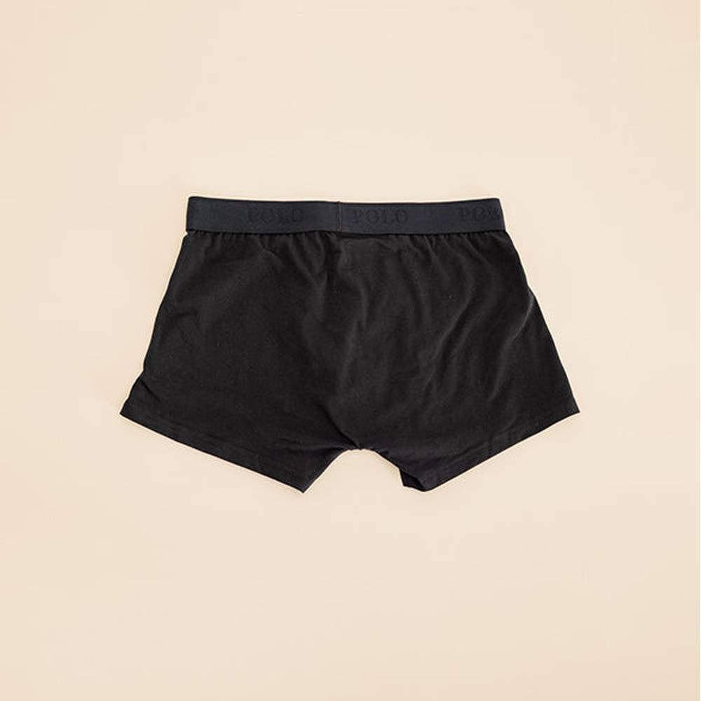 Polo Mens Plain Knite Boxer In Black