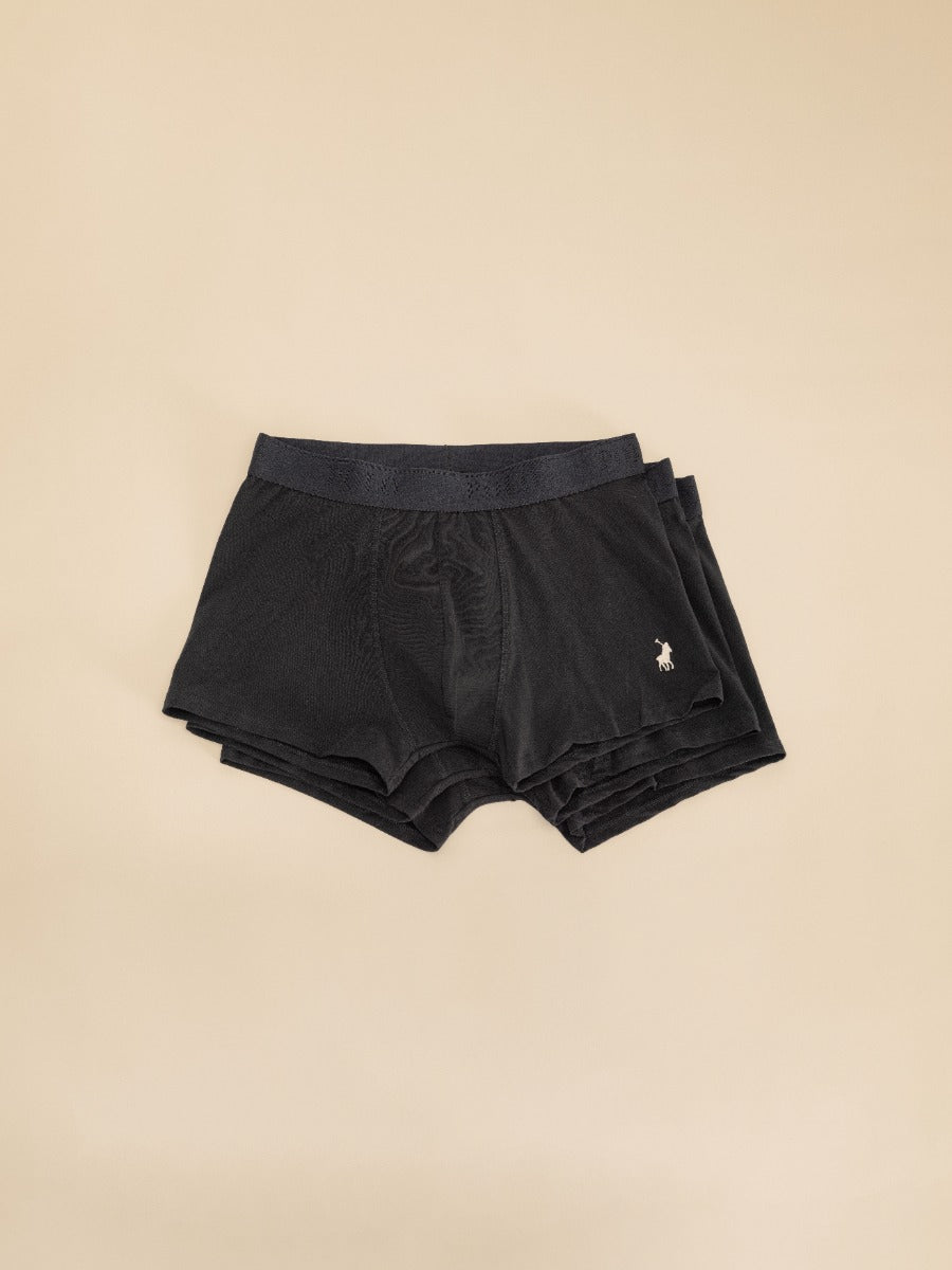 Polo Mens Basic Knit 3 Pack Boxers In Black