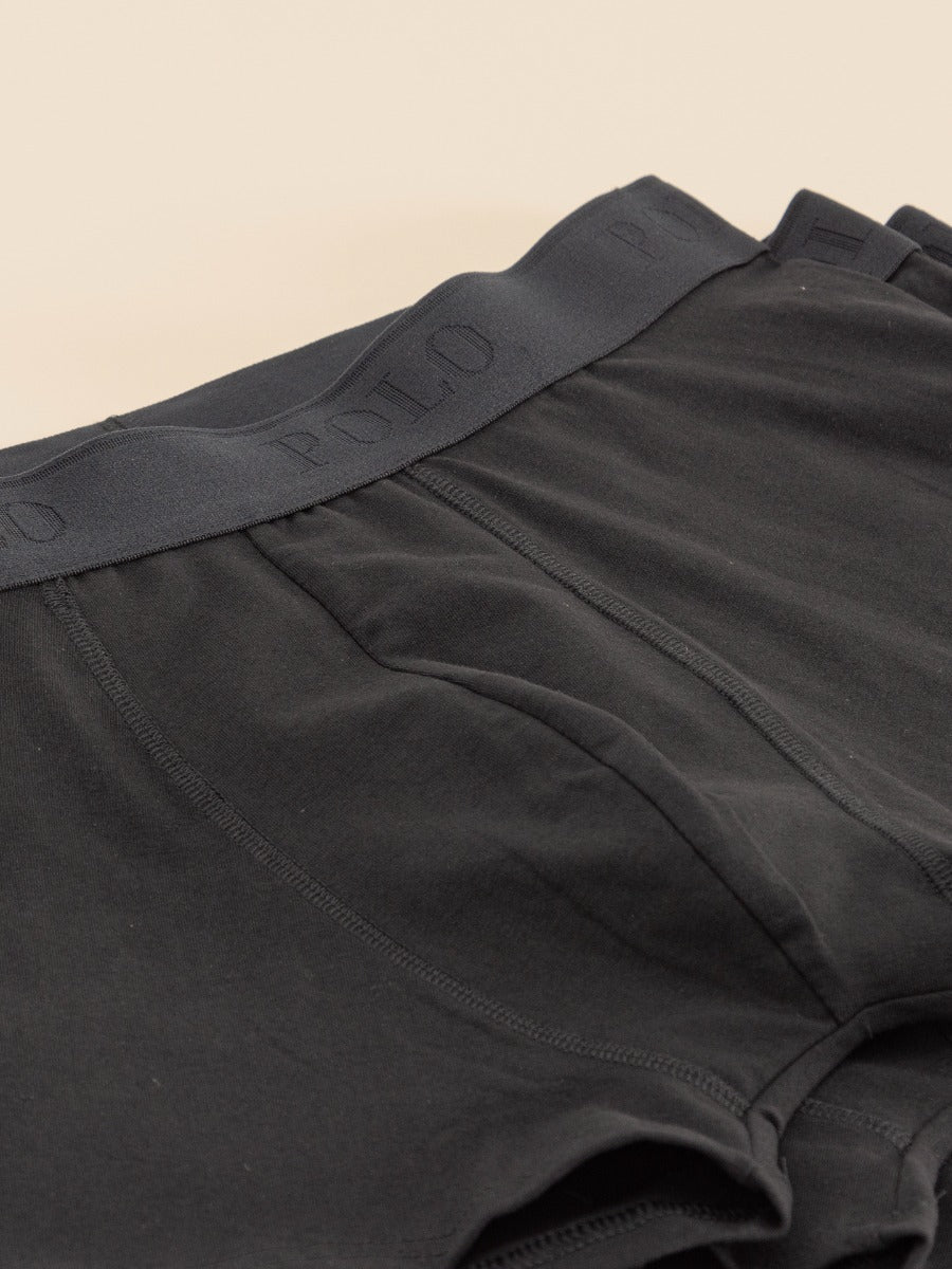 Polo Mens Basic Knit 3 Pack Boxers In Black