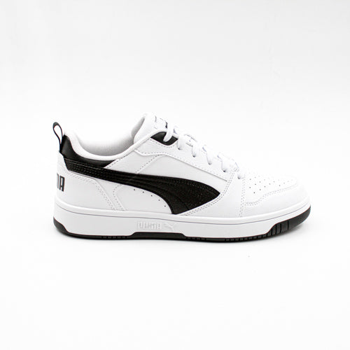 Puma Kids Rebound V6 Lo Jr Shoes In White & Black