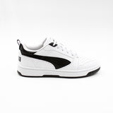 Puma Kids Rebound V6 Lo Jr Shoes In White & Black