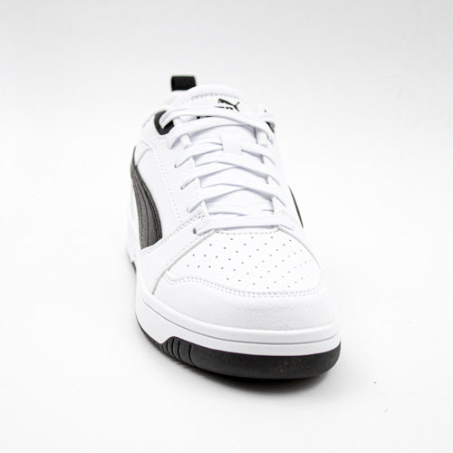 Puma Kids Rebound V6 Lo Jr Shoes In White & Black