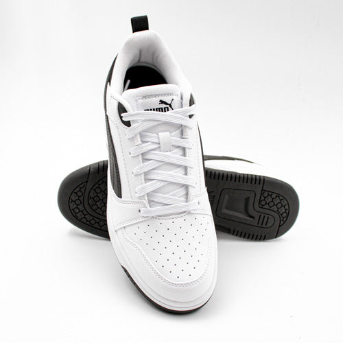 Puma Kids Rebound V6 Lo Jr Shoes In White & Black