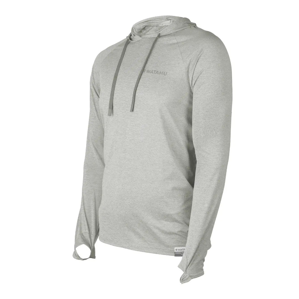Watamu Mens Jozini Performance Hoody Long Sleeves T-Shirt In Silver Grey