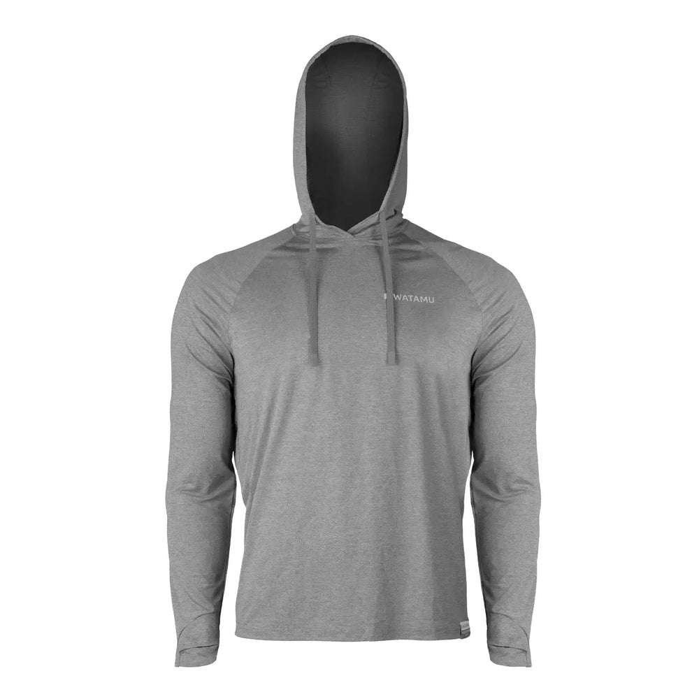 Watamu Mens Jozini Performance Hoody Long Sleeves T-Shirt In Grey
