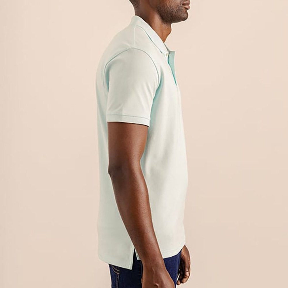 Polo Mens Classic Pique Short Sleeves Golfer In Turquoise