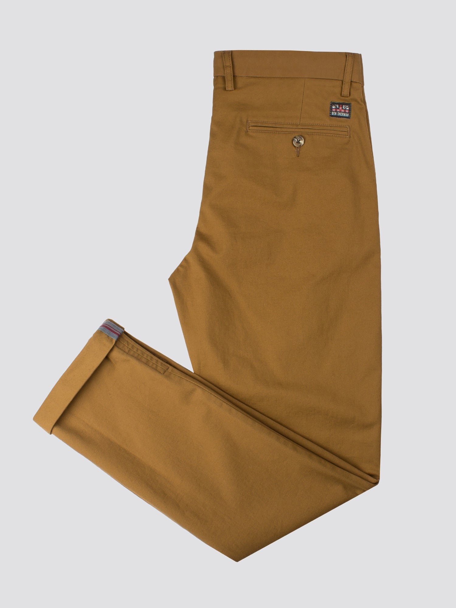 Ben Sherman Mens Straight Fit Chinos In Camel