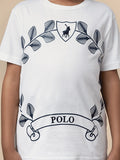 Polo Boys William Printed Wreathe T-Shirt In White