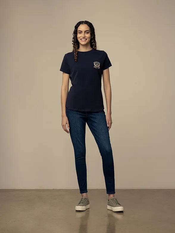 Polo Wmn Amy Crested Ss T-Shirt Navy