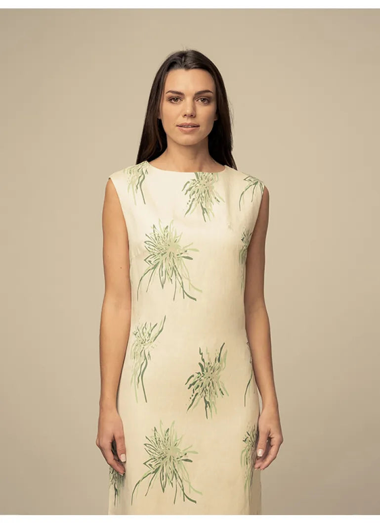 Polo Wmn Nina Sl Printed Dress Off White