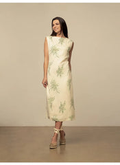 Polo Wmn Nina Sl Printed Dress Off White