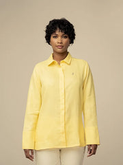 Polo Wmn Lilian Ls Linen Shirt Yellow