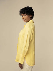 Polo Wmn Lilian Ls Linen Shirt Yellow