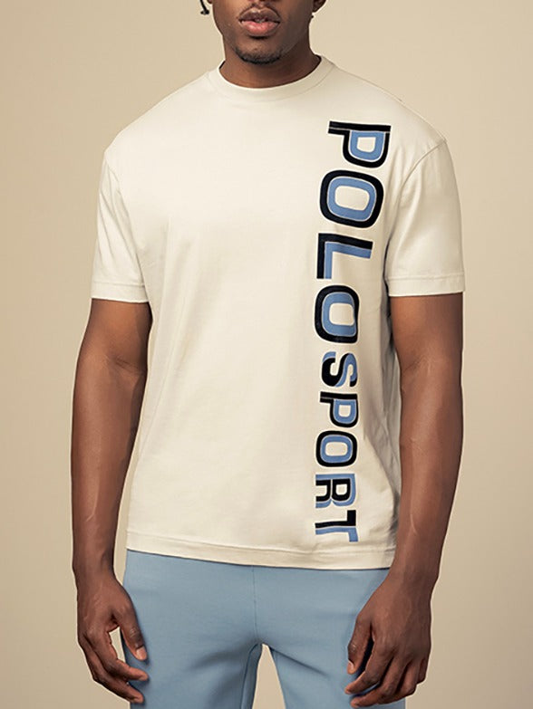 Polo Mens Sport Flock Logo T-Shirt In Grey