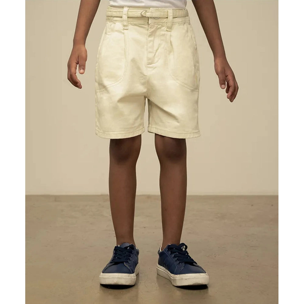 Polo Girls Ava Denim Cargo Shorts In Off White