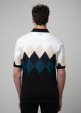 Polo Mens Argyle Printed Golfer In Navy