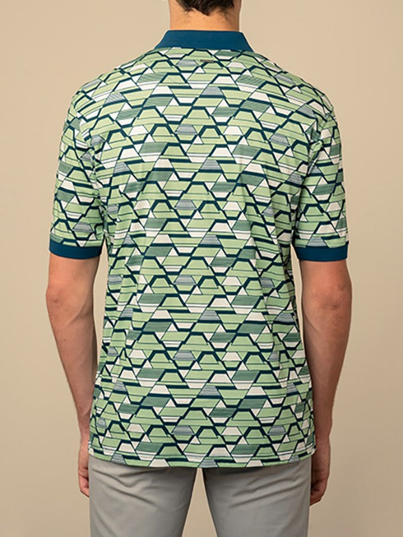 Polo Mens Geo Printed Golfer In Green