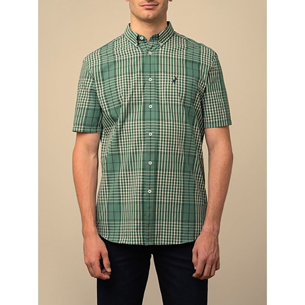 Polo Mens Large Check Shirt In Green