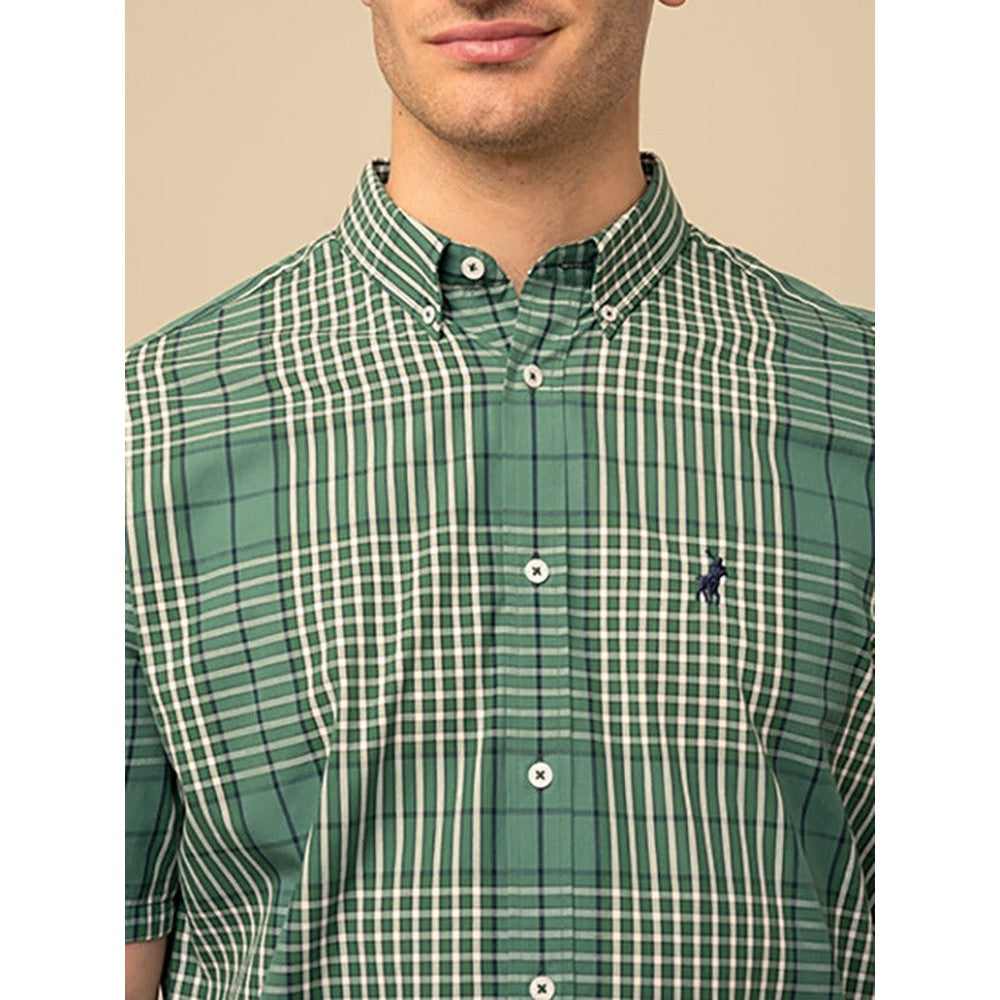 Polo Mens Large Check Shirt In Green