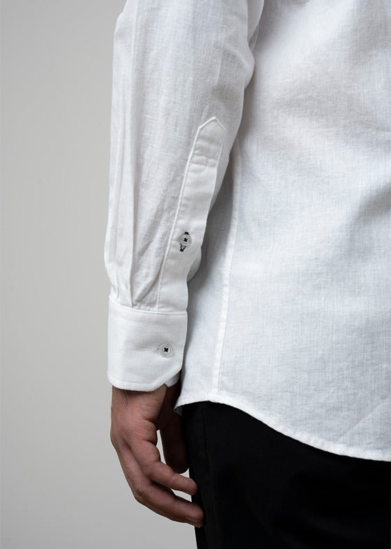 Polo Mens Classic Linen Shirt In White