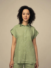 Polo Wmn Nicky Linen Ss Shirt Mint