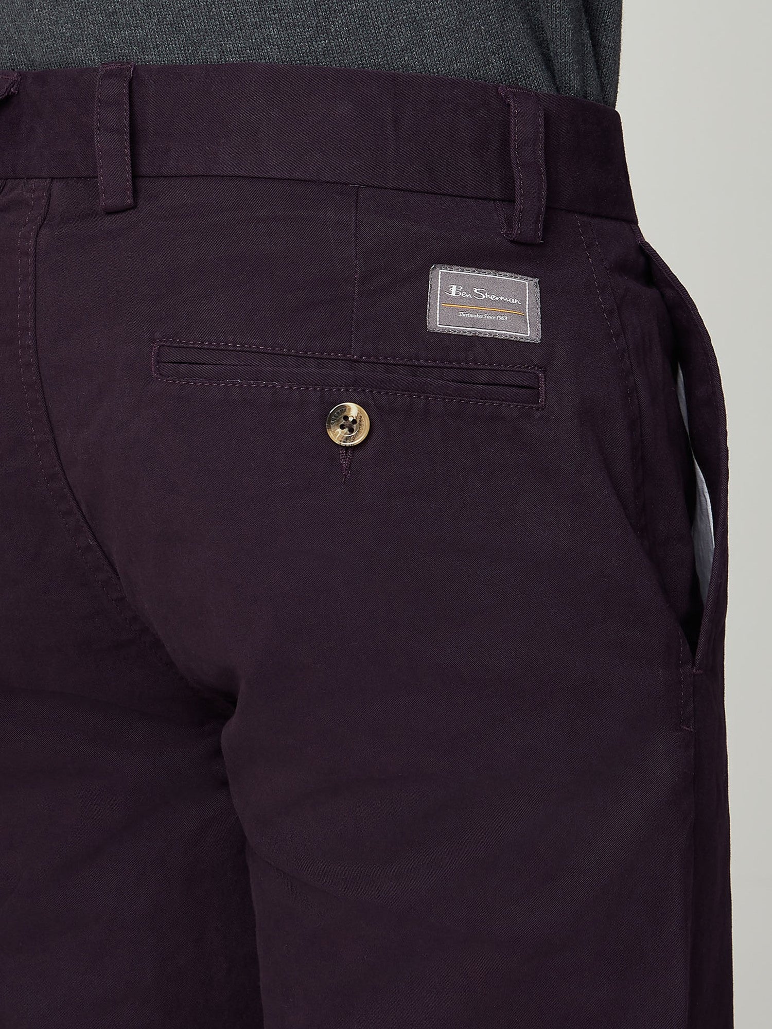Ben Sherman Dark Purple Stretch Slim Chino Pants