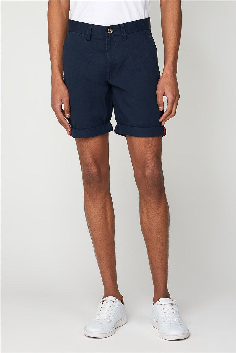 Bene Sherman Mens Straight Fit Chino Shorts In Navy