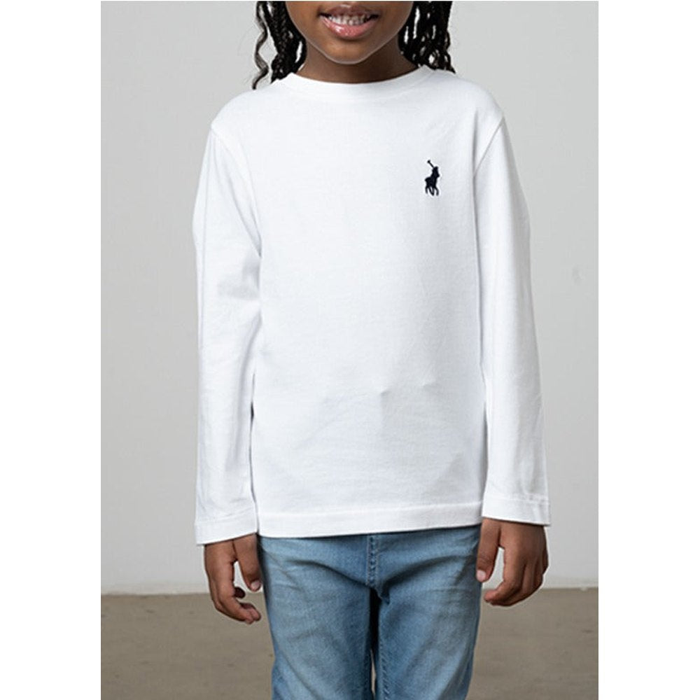 Polo Girls Mia Long Sleeve T-Shirt In White