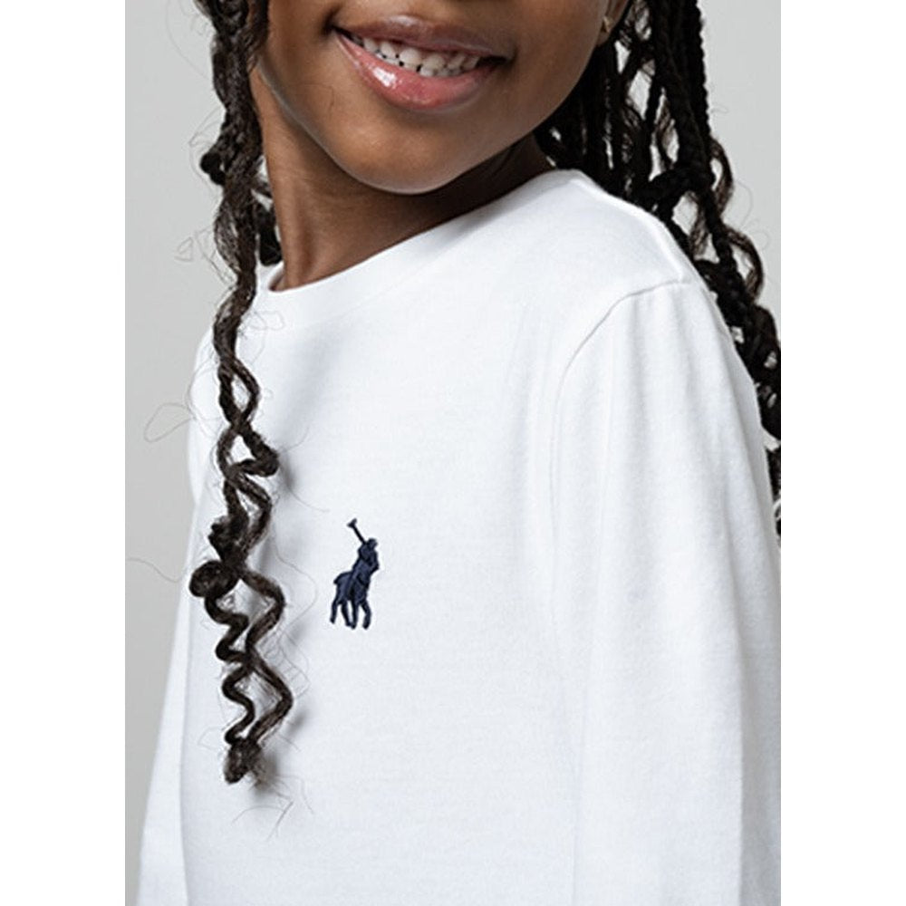 Polo Girls Mia Long Sleeve T-Shirt In White