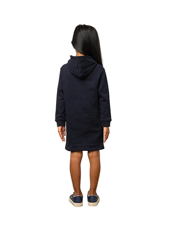Polo Girls Naomi Long Sleeve Printed Sweater Dress In Navy