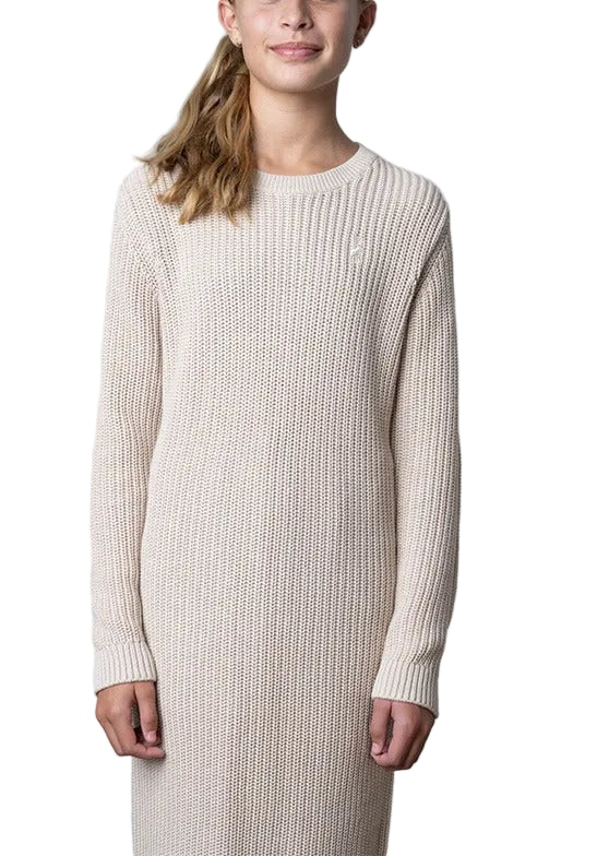 Polo Girls Addison Knitted Dress In Taupe