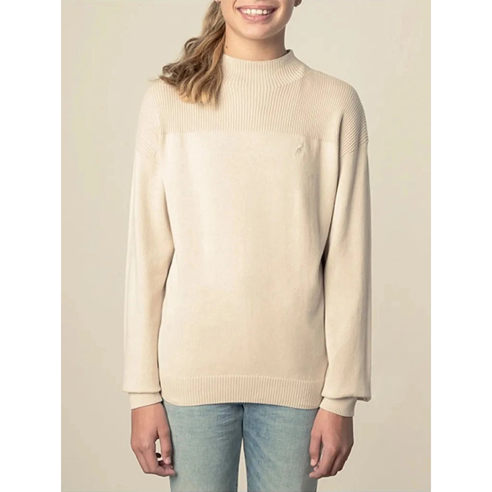 Polo Girls Cara Knitted Long Sleeves Pullover In Rose Taupe