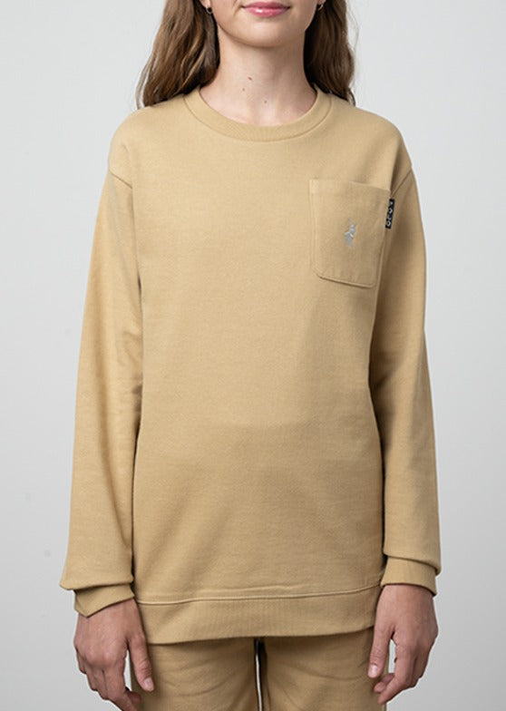 Polo Girls Hannah Panelled Sweatshirt In Stone