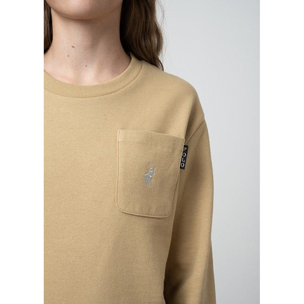 Polo Girls Hannah Long Sleevs Panelled Sweatshirt In Stone