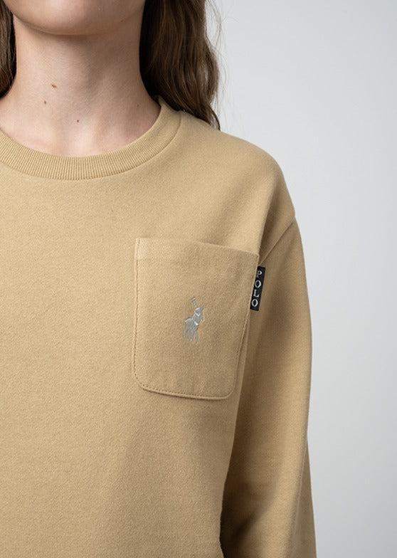 Polo Girls Hannah Panelled Sweatshirt In Stone