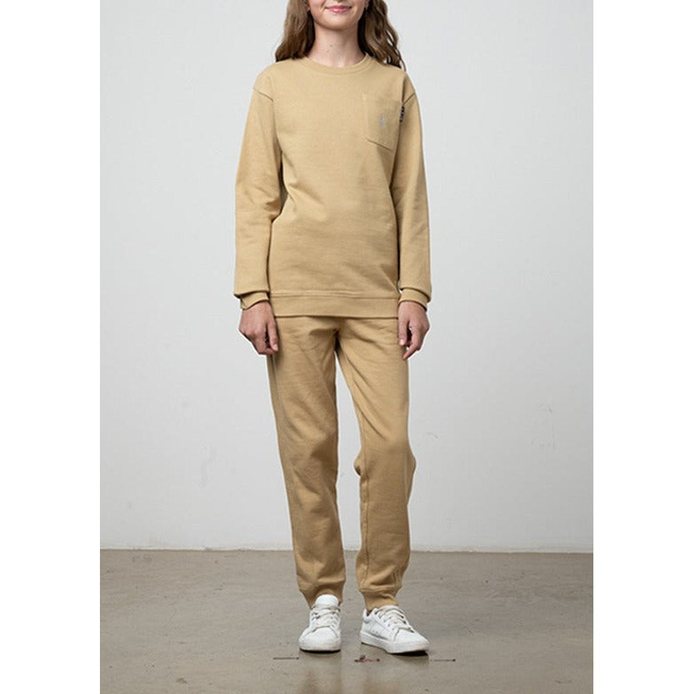 Polo Girls Hannah Long Sleevs Panelled Sweatshirt In Stone