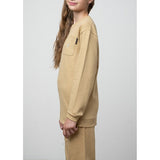 Polo Girls Hannah Long Sleevs Panelled Sweatshirt In Stone