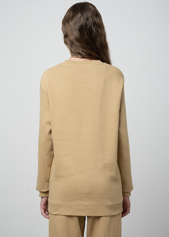 Polo Girls Hannah Panelled Sweatshirt In Stone