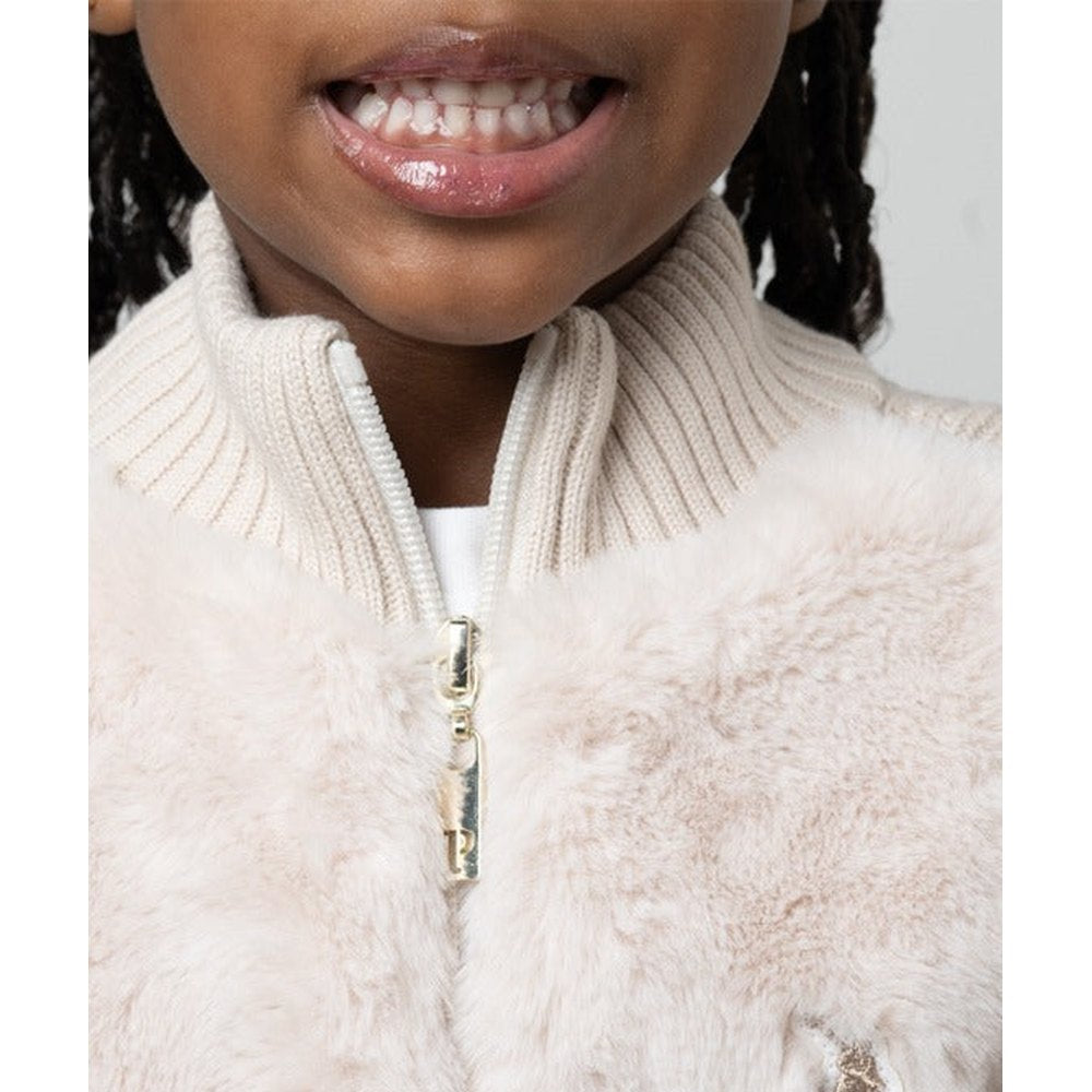 Polo Girls Ava Long Sleeves Kitty Knitted Jacket In Birch