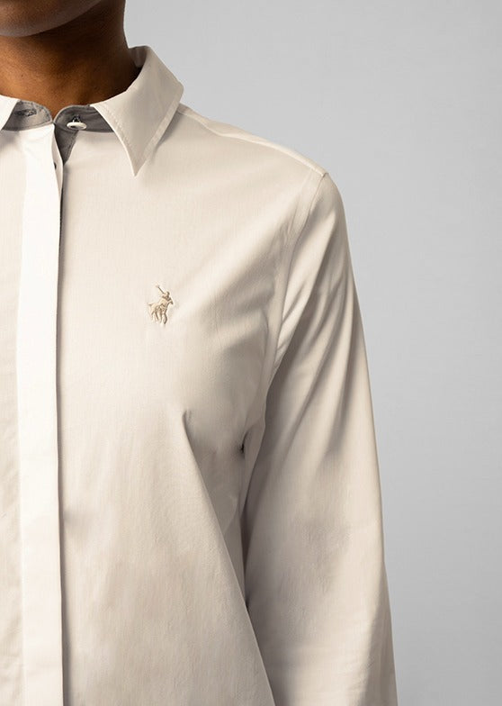 Polo Womens Jamie Long Sleeve Shirt In White
