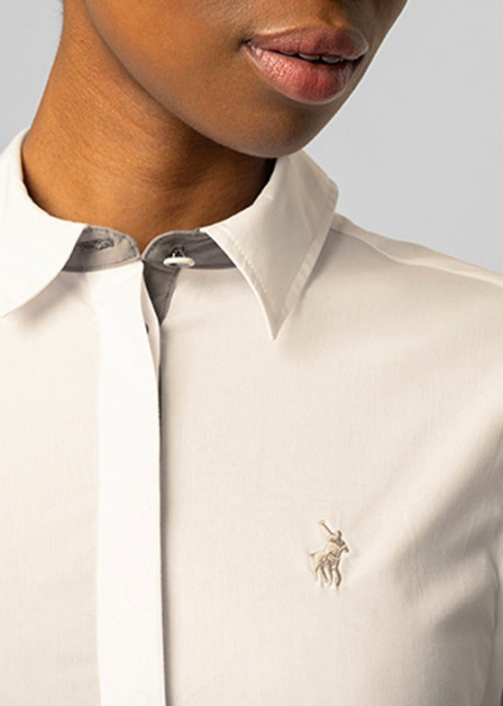 Polo Womens Jamie Long Sleeve Shirt In White
