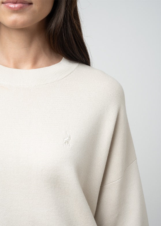 Polo Womens Tiffany Knitted Top In Oatmeal