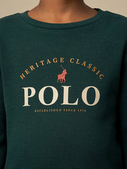 Polo 0055418 Boys Pantrick Textured Ls Tee  Forest