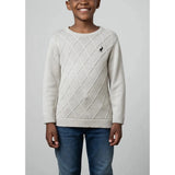 Polo Boys Argyle Jersey In Light Grey/Navy